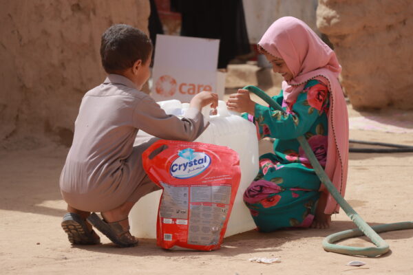 Marib Governorate in northern Yemen hosts nearly 20 percent of the country's total internally displaced people (IDPs).&nbsp;With USAID&rsquo;s Bureau for Humanitarian Assistance (BHA) funding, CARE provides hygiene kits for 4,000 families across 20 sites for IDPs in Marib. The kits include soap bars, laundry detergent powder, and feminine hygiene products that help displaced families maintain their hygiene and health for three months. The families also received water jerry cans, buckets, and jugs to keep the water safe and clean.&nbsp;As part of the project, CARE&rsquo;s trained community health volunteers conducted several hygiene promotion sessions to educate families about the best hygiene and nutrition practices, including correct handwashing, protecting food and water, and proper use of toilets.&nbsp;
&nbsp;