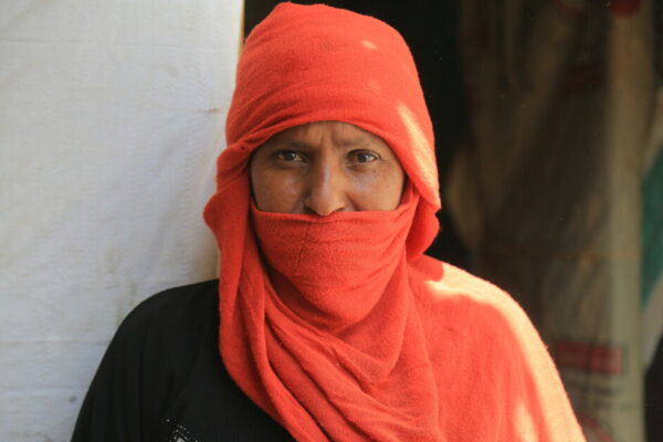 Badrah, 42, is a widowed mother who fled the conflict in Taiz and currently lives with her children in a Al-zelay&nbsp; camp site