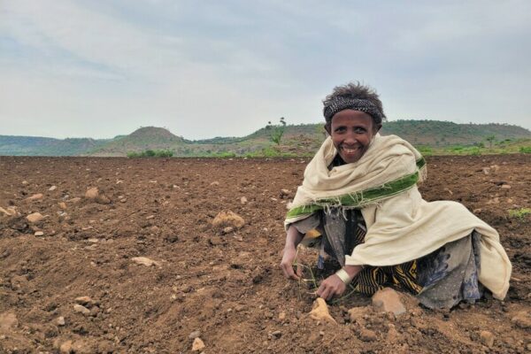 Amsal Abrea, 40, on one of her fields.

Climate change is affecting communities in Ethiopia. The country is facing the worst drought in the last 40 years. Women and girls have to walk long distances to find water. Livestock are dying and the fields are not producing enough crops. Livelihoods are at risk.&nbsp;

Access to water is also for farmers very important. CARE helps farmers with a solar-powered irrigation system. Before Amsal&rsquo;s fields were dry and she always faced the risk of losing her crops. Her fields are now supplied with enough water. &ldquo;I produce twice as many crops as I did before,&rdquo; the mother of seven children says, &ldquo;It totally changed my livelihood. I eat three times a day instead of only twice and I can provide for my children&rsquo;s education.&rdquo;