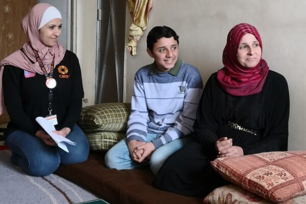 &nbsp;&ldquo;I gave birth to my youngest son in a tent. It was so cold & wet. I couldn&rsquo;t keep him warm. I had to go ask for help from aid organizations&rdquo;, said Asmaa, a 35 year-old mother of four from Syria, to Caroline Kende-Robb, CARE&rsquo;s Secretary General in their meeting in Amman. The family arrived in Jordan in 2013 and lived in a tent for four years, before moving to Amman: &ldquo;It did not protect us from the cold winter nor the hot summers&rdquo;. Asmaa&rsquo;s husband Jehad Hussein, 46 years old, is suffering from diabetes, blood pressure & has had heart surgery, after a heart attack. Asmaa is now the head of the household but also suffers from broken blood platelets. 

After CARE&rsquo;s assessment, a service plan was developed and with the cooperation of the family, they are now receiving assistance to cover their basic needs. When they first arrived, Asmaa&rsquo;s son had to work long hours for 4.5 USD daily&nbsp;as the family was struggling to cover basic&nbsp;needs. Today with CARE&rsquo;s Conditional Cash assistance, they are also receiving 70 JDs every month for Isameel who is back in school. 

&ldquo;CARE has saved three of my children and put them back in school&rdquo;. Isameel is now attending the 8th grade and Asmaa is visiting regularly the child protection department and CARE&rsquo;s child education and board sessions. Asmaa was also referred internally for the psychosocial program&nbsp;with a peer support group. Supporting&nbsp;Syrian&nbsp;women&nbsp;like Asmaa is key for the&nbsp;future&nbsp;of&nbsp;Syrians.